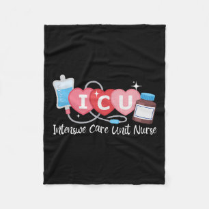 Funny Icu Nurse Intensive Care Unit Nurse Emergenc Fleece Blanket