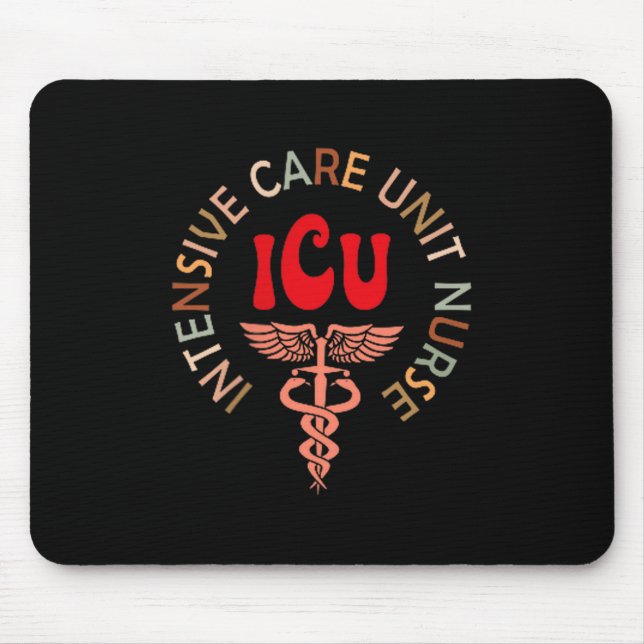 Funny Icu Nurse Intensive Care Unit Nurse Emergenc Mouse Pad (Front)
