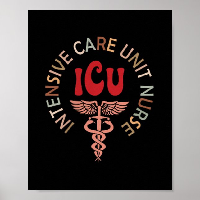 Funny Icu Nurse Intensive Care Unit Nurse Emergenc Poster (Front)