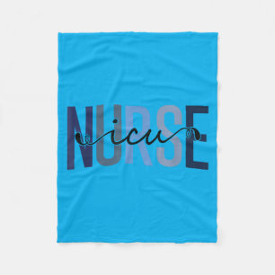 Funny ICU Nurse Intensive Care Unit Nurse Fleece Blanket