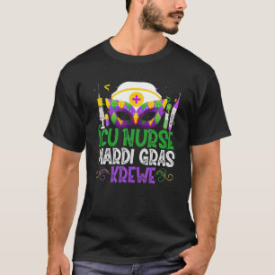 Funny ICU Nurse Krewe Masks Mardi Gras Carnival Pa T-Shirt