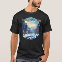 Funny icy Streets in City for Winter Clothes Lover