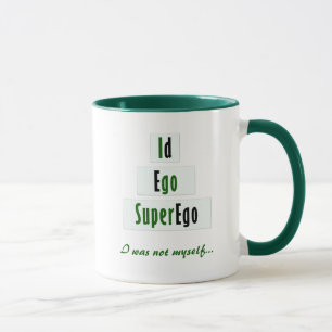 Funny Id, Ego and Superego Theory, Green and Black Mug