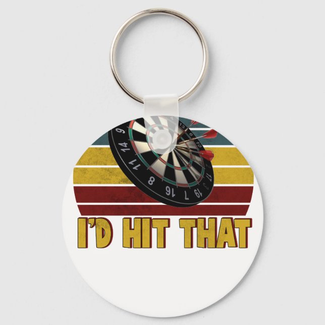Funny I'd Hit That Dart Board Target Darts Player  Key Ring (Front)