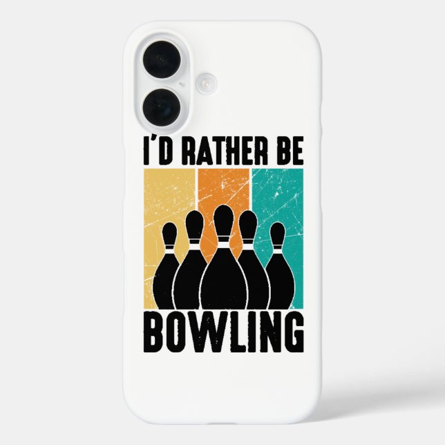 Funny "I'd Rather Be Bowling" Quote Case-Mate iPhone Case (Back)