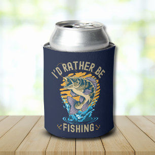 Funny I'd rather be fishing Can Cooler
