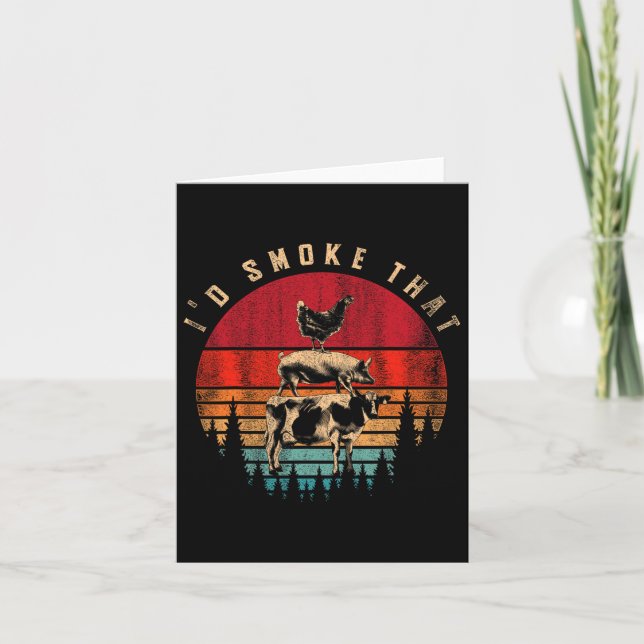 Funny Id Smoke That Barbecue Chef Grillmaster Gift Card (Front)