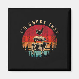 Funny Id Smoke That Barbecue Chef Grillmaster Gift Magnet