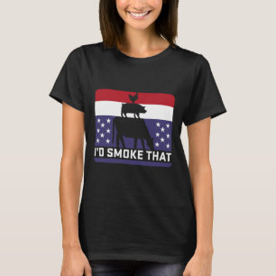 Funny I'd Smoke That Barbecue Retro Grilling Bbq T-Shirt
