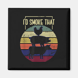Funny Id Smoke That Bbq Chef Grillmaster Gift Barb Magnet