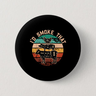 Funny Id Smoke That Funny Barbecue Retro Grilling 6 Cm Round Badge