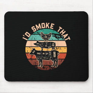 Funny Id Smoke That Funny Barbecue Retro Grilling Mouse Pad