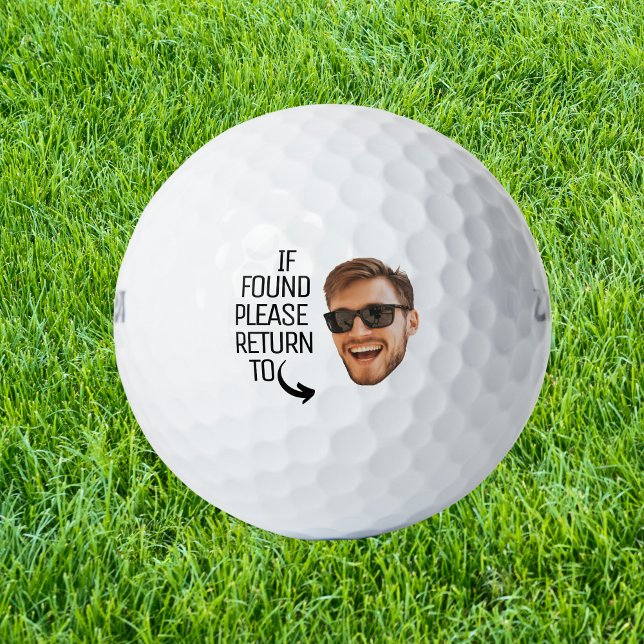 Funny If Found Return To Men Face Photo Golf Balls (Funny If Found Return To Men Face Photo Golf Balls)