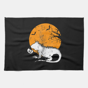 Funny Iguana Pumpkin Halloween Costume Men Women K Tea Towel