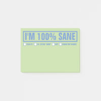 Funny "I'm 100% Sane" 4"x3"