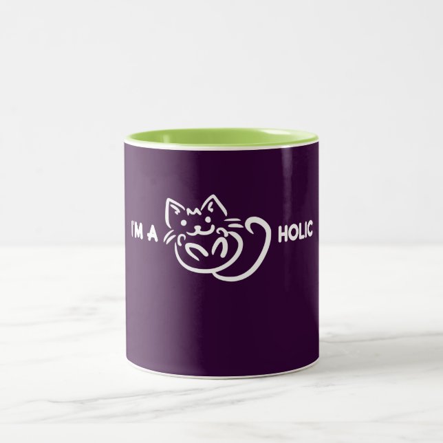 Funny: I'm a catholic. Cat lover Two-Tone Coffee Mug (Center)