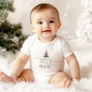 Funny I'm a Gift Holiday Baby Outfit for Christmas Baby Bodysuit