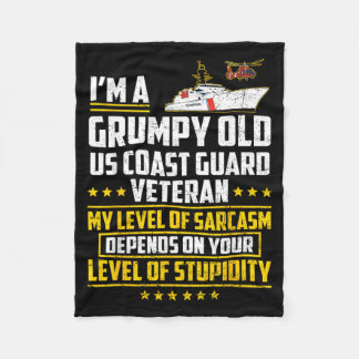 Funny Im A Gpy Old Military Vetvibesn Retired Uscg Fleece Blanket