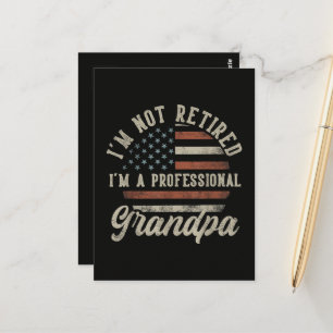 Funny "I'm A Professional Grandpa" Retirement Postcard