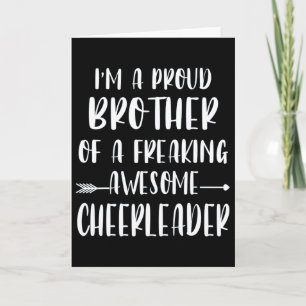 Funny I'm A Proud Cheer Brother Of A Cheerleader X Card