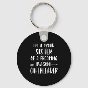 Funny I'm A Proud Cheer Sister Of A Cheerleader Xm Key Ring
