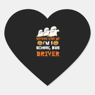 funny im a school bus driver ghosts halloween cost heart sticker