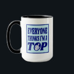Funny I'm A Top Blue Hanukkah Joke Dreidel  Mug<br><div class="desc">Be unique and make your friends laugh with this funny gift mug for Hanukkah.

xo,  Pun Daddy Cards</div>