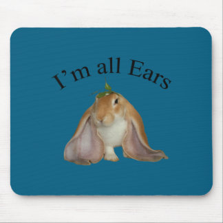 Funny i'm all ears bunny listening joke rabbit  mouse pad