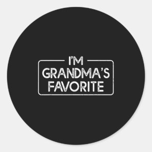 Funny I'm Grandma's Favorite Grandson Granddaughte Classic Round Sticker