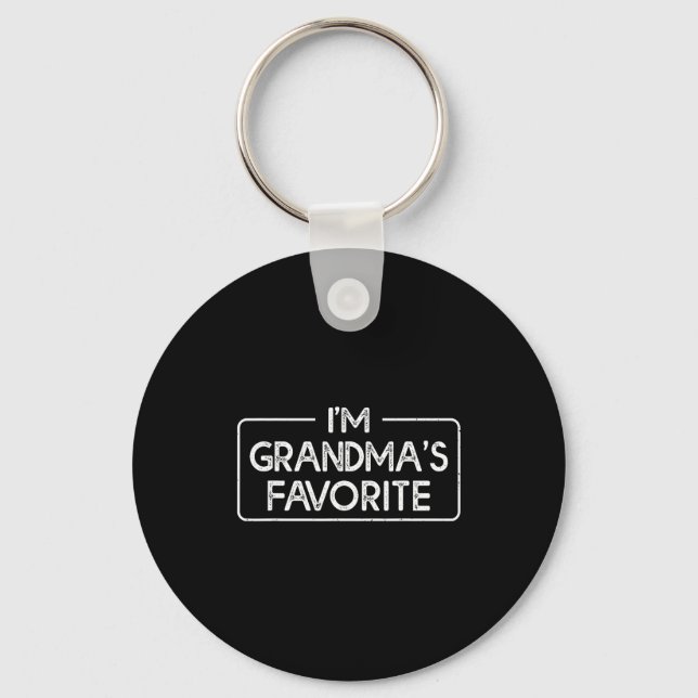 Funny I'm Grandma's Favorite Grandson Granddaughte Key Ring (Front)