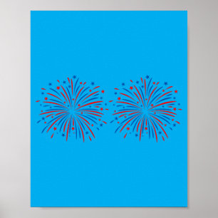 Funny Im Here For The Fireworks 4th Of July Couple Poster