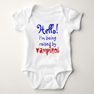 Funny I'm I'm being raise by Vampires Baby Bodysuit