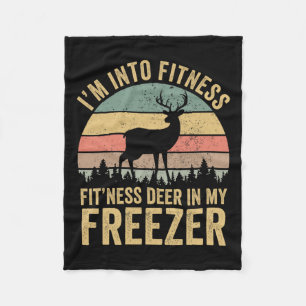 Funny I'm Into Fitness Fitness Deer In My Freezer  Fleece Blanket