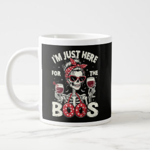 Funny I'm Just Here for The Boos Skeleton Large Coffee Mug