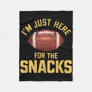 Funny I'm Just Here For The Snacks Football 1  Fleece Blanket