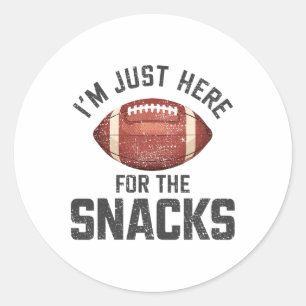 Funny I'm Just Here For The Snacks Footll 2  Classic Round Sticker