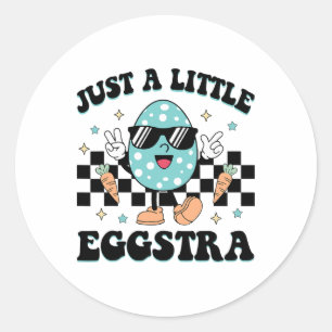 Funny I'm Just So Eggstra Happy Easter Motivationa Classic Round Sticker