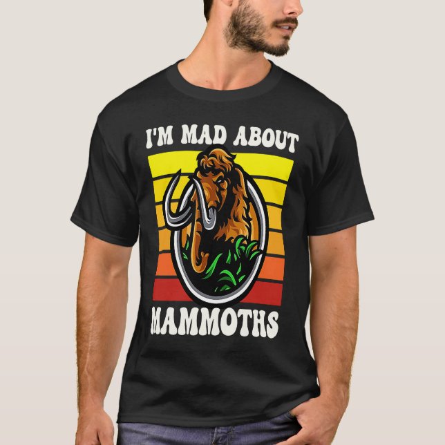 Funny I'm Mad Woolly Mammoths Sunset T-Shirt (Front)