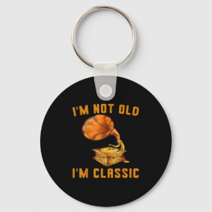 Funny I'm Not Old I'm Clic Phonograph Clic Music V Key Ring