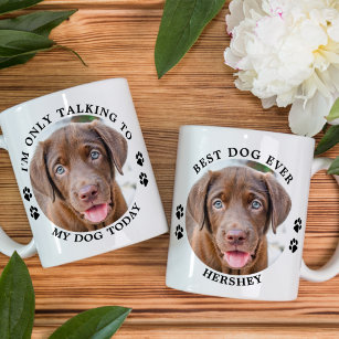 Funny I'm Only Talking To My Dog Custom Pet Photo  Coffee Mug