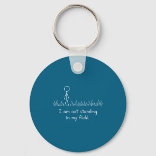 Funny I'm Outstanding Field Pun Stick Figure Key Ring