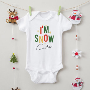 Funny I'm Snow Cute Christmas Holiday Baby Bodysuit