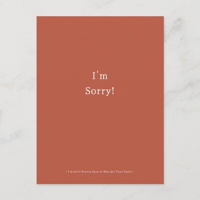 Funny I'm Sorry Apology Apologies Apologize Postcard (Front)
