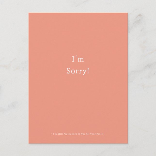 Funny I'm Sorry Apology Apologies Apologize Postcard (Front)