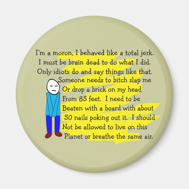 Funny "I'm Sorry" Cards and Key Chains Magnet (Front)