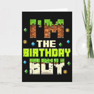 Funny I'm The Birthday Boy Video Gamer Pixel Birth Card