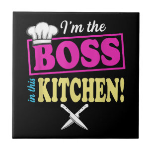 Funny Im The Boss In This Kitchen T-shirt Cooking  Ceramic Tile