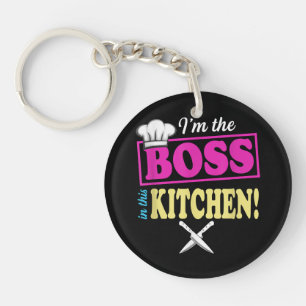 Funny Im The Boss In This Kitchen T-shirt Cooking  Key Ring