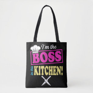 Funny Im The Boss In This Kitchen T-shirt Cooking Tote Bag