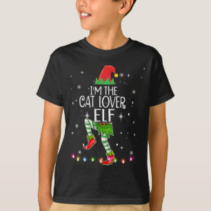 Funny I'm The Cat Lover Elf Christmas Matching Gif T-Shirt